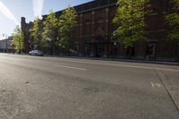 Urban City Road in Residential Area with Trees