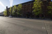 Urban City Road in Residential Area with Trees