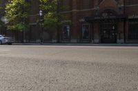 Urban City Road in Residential Area with Trees