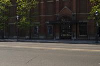 Urban City Road in Residential Area with Trees