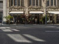 Urban City Street with Buildings and Trees