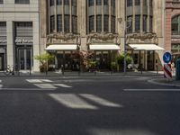 Urban City Street with Buildings and Trees