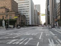 Urban City Street with Clear Skies and Clouds