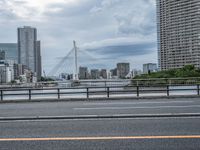 Urban City Tokyo: Grey Skyline with Bridge