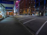 Urban Cityscape at Night with Modern Architecture