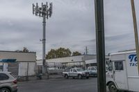 Urban Cityscape: A Residential Area with Street Lights