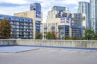 Urban Coastal Cityscape with High-rise Buildings and Open Spaces