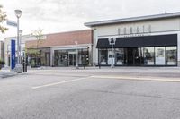 this is an image of a commercial area in a city area at the intersection of the street