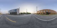 a virtual image of an empty city street with no one driving around the road and no cars