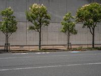 empty road with white lines on the streets of city area against cloudy blue sky on a sunny day