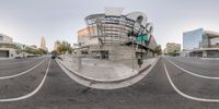 the view of the city's street from the corner in this google glasses image