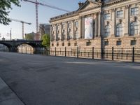 this building is home to a giant construction crane near the entrance to the museum in berlin