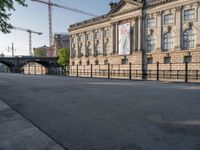 this building is home to a giant construction crane near the entrance to the museum in berlin