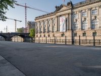 this building is home to a giant construction crane near the entrance to the museum in berlin