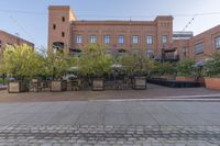 Urban Design: Brick Building Against a Clear Sky