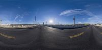 an image of a view of an empty street from the fisheye lens fisheyes