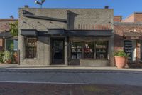 Urban Design in the City with Cobblestone Road and Brick Wall