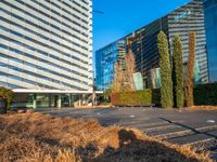 the building is built into the shape of a crosswalk that has a curved, wavy facade