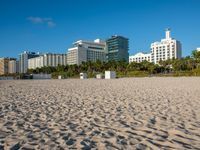 footprints are in the sand at the beach in miami's florida resort on the clear sunny day