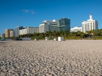 footprints are in the sand at the beach in miami's florida resort on the clear sunny day