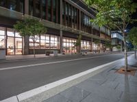 Urban Design at Night: Street Lights Illuminate the Building