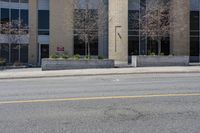 the yellow line shows where the stop signs are on the street and the building is empty