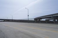 Urban Highway with Motion Blur and Concrete Bridge