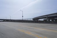 Urban Highway with Motion Blur and Concrete Bridge