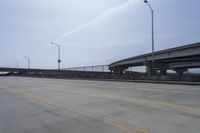 Urban Highway with Motion Blur and Concrete Bridge