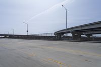 Urban Highway with Motion Blur and Concrete Bridge