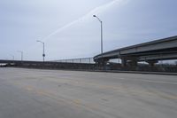 Urban Highway with Motion Blur and Concrete Bridge