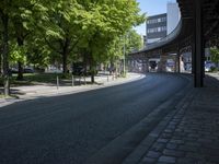 Urban Infrastructure in Berlin: Road with Sunshine and Shadows