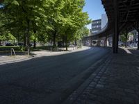 Urban Infrastructure in Berlin: Road with Sunshine and Shadows