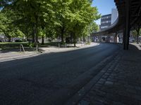 Urban Infrastructure in Berlin: Road with Sunshine and Shadows
