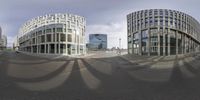 a 3d image of the same building in a big city, which has been split open