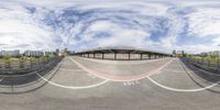 a panoramic photo with the image of a skateboard park and the words love painted on it