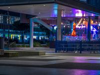 Urban Night with Modern Architecture and City Life