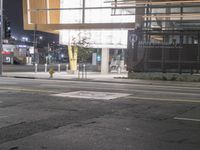 Urban Nightscape in the City with Architectural Structures and Road