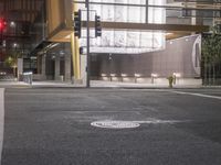 Urban Nightscape in the City with Architectural Structures and Road