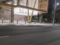 Urban Nightscape in the City with Architectural Structures and Road