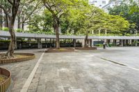 Urban Park in City with Architectural Structures