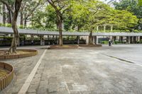 Urban Park in City with Architectural Structures