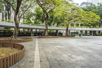 Urban Park in City with Architectural Structures