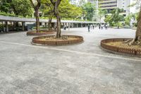 Urban Park in City with Architectural Structures