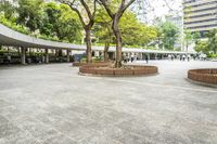 Urban Park in City with Architectural Structures