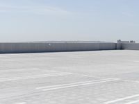 the top of a parking lot with no one going on it with no cars outside