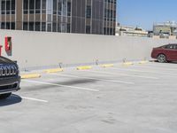 Urban Parking Lot in Los Angeles: Clear Sky and Concrete