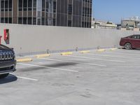 Urban Parking Lot in Los Angeles: Clear Sky and Concrete