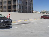 Urban Parking Lot in Los Angeles: Clear Sky and Concrete