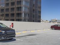 Urban Parking Lot in Los Angeles: Clear Sky and Concrete